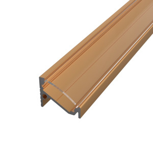 Sarok alumínium LED szalag profil C6BR-T bronz eloxált 16.6x13mm 30-60 fokos Átlátszó búrával - HUGOLED