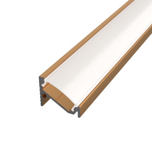 Sarok alumínium LED szalag profil C6BR-O bronz eloxált 16.6x13mm 30-60 fokos Opál búrával - HUGOLED