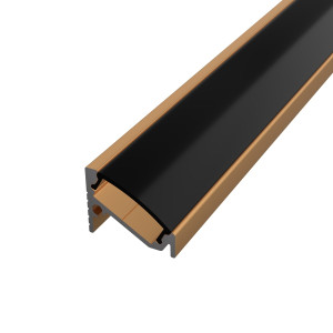 Sarok alumínium LED szalag profil C6BR-B bronz eloxált 16.6x13mm 30-60 fokos Fekete búrával - HUGOLED
