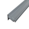 Sarok alumínium LED szalag profil C6GR-T antracit eloxált 16.6x13mm 30-60 fokos Átlátszó búrával - HUGOLED