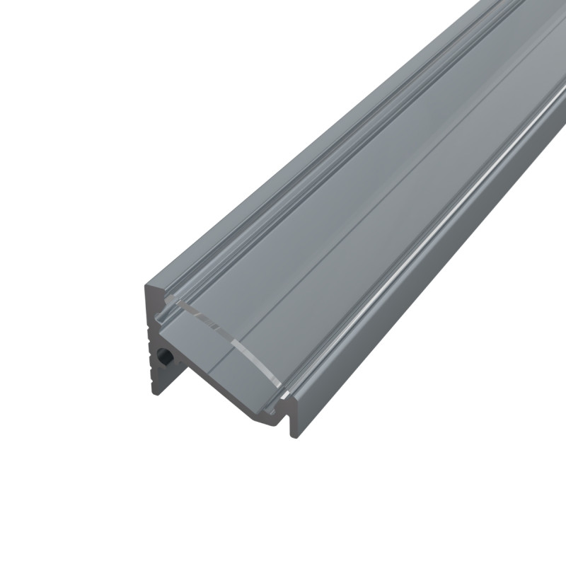 Sarok alumínium LED szalag profil C6GR-T antracit eloxált 16.6x13mm 30-60 fokos Átlátszó búrával - HUGOLED