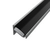 Sarok alumínium LED szalag profil C6GR-B antracit eloxált 16.6x13mm 30-60 fokos Fekete búrával - HUGOLED