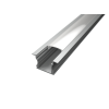Süllyeszett Aluminium LED profil RC2 ezüst színű eloxált opál fedővel