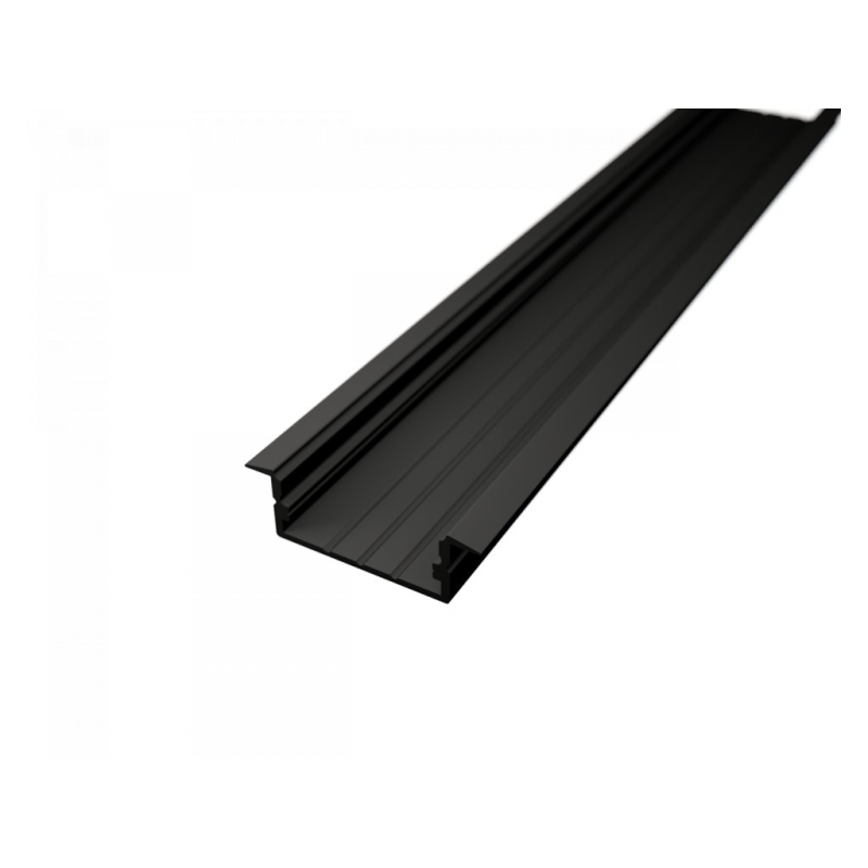 Süllyesztett alumínium LED szalag profil R3 (SzxM 30.3x9.75mm) fekete eloxált fedő nélkül
