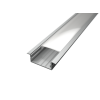 Alumínium LED profil Recessed 3 ezüst színű eloxált opál fedővel