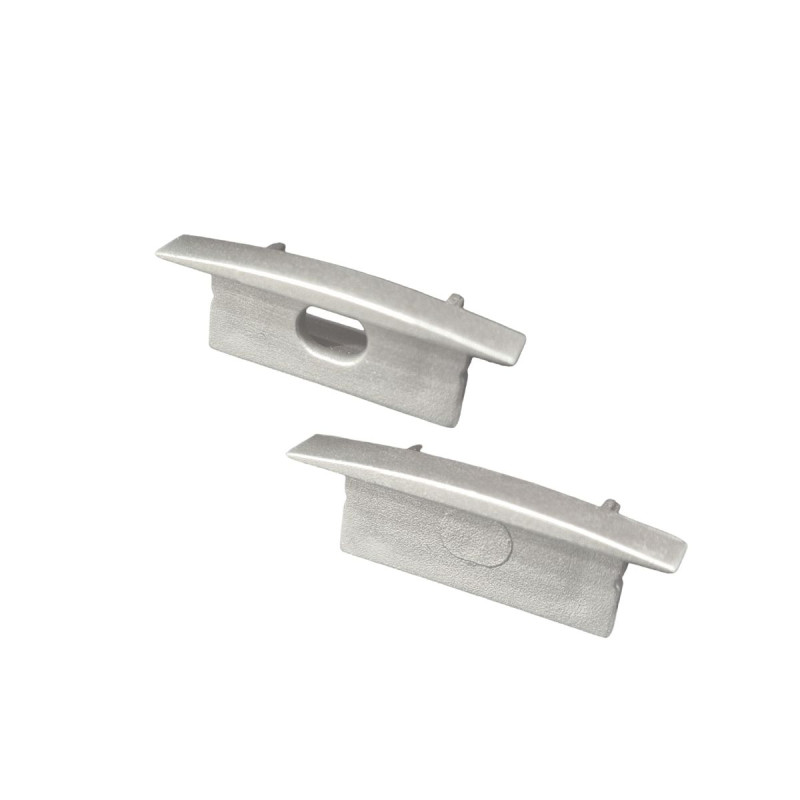 Végzáró RC3 ezüst eloxált alumínium LED profilhoz "Teli"