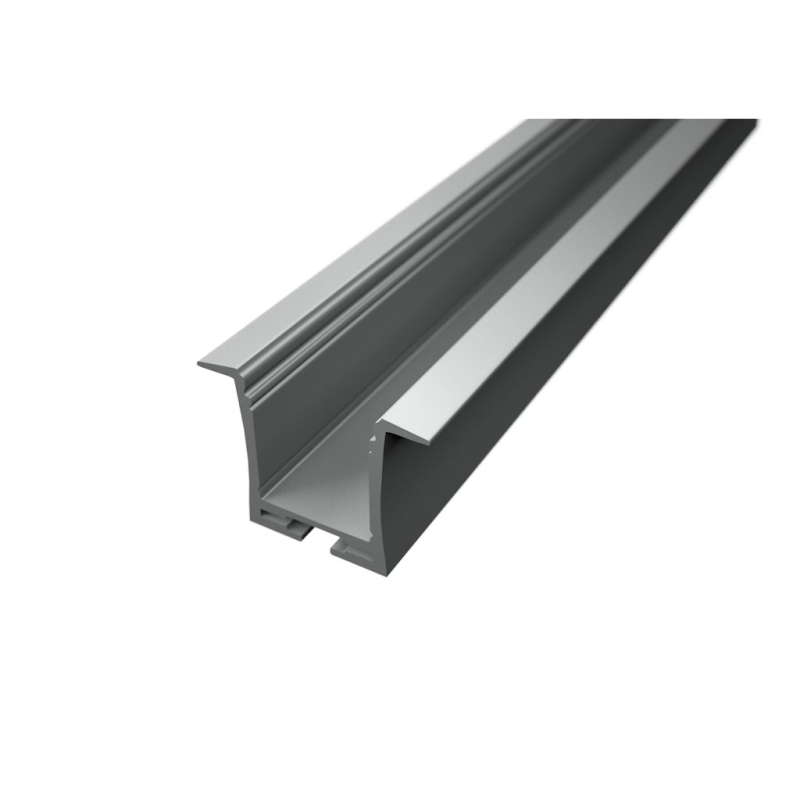 Süllyesztett Alumínium LED szalag profil R6 (SZxM 36x28mm) bútorlapba, gipszkartonba ezüst eloxált fedő nélkül