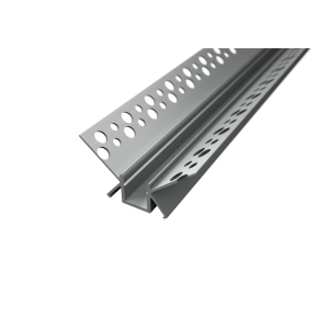 Gipszkartonba süllyeszthető Alumínium LED szalag profil R10 negatív sarok ezüst eloxált fedő nélkül