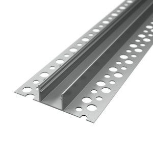 Alumínium LED profil hidegburkolathoz opál fedővel csempeközi szereléshez R12 ezüst színű