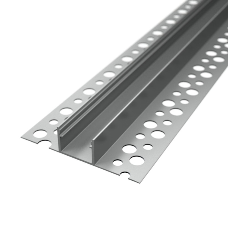 Alumínium LED profil hidegburkolathoz opál fedővel csempeközi szereléshez R12 ezüst színű