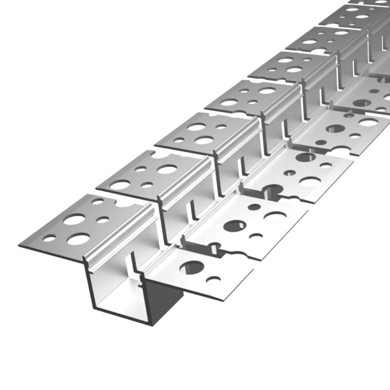 Flexibilis gipszkarton alumínium LED szalag profil R14 (SzxM 57.3x13.1mm) eloxált ezüst fedő nélkül