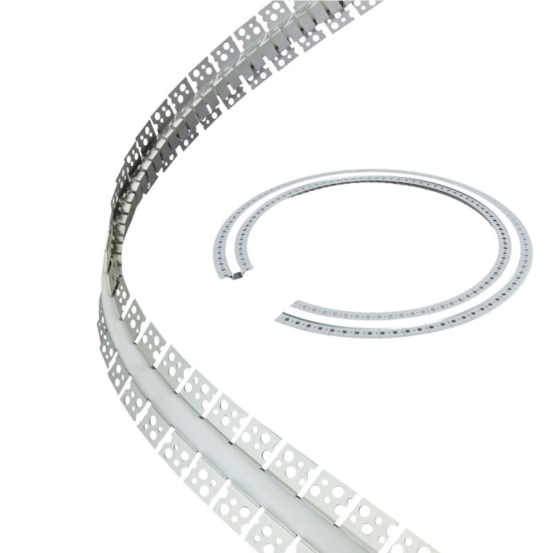 Flexibilis gipszkarton alumínium LED szalag profil R14 (SzxM 57.3x13.1mm) eloxált ezüst fedő nélkül