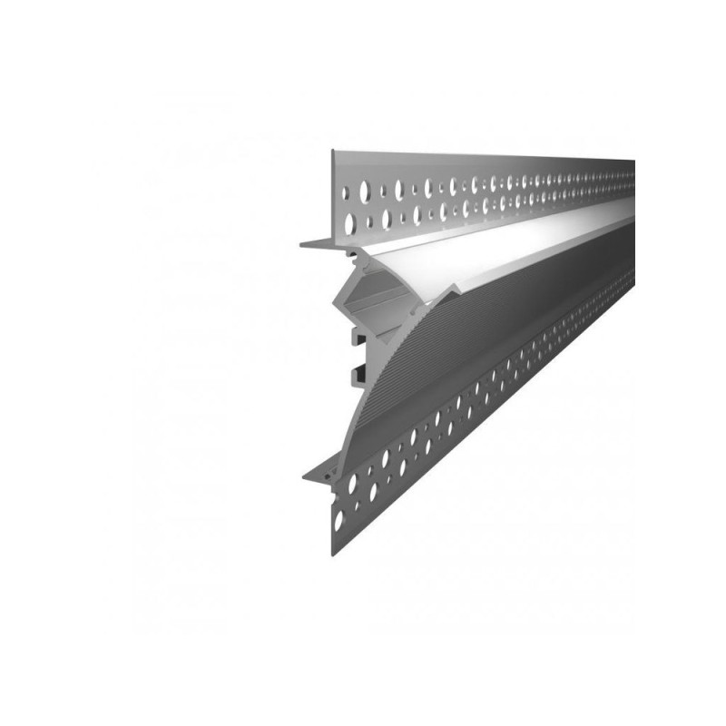 Oldalfali gipszkarton R15 LED szalag profil ezüst eloxált opál fedővel