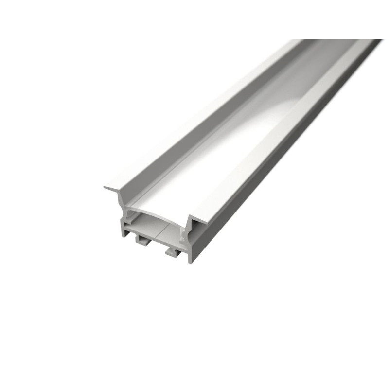 Süllyesztett R16W LED szalag profil fehér eloxált opál fedővel ANTI GLARE DESIGN