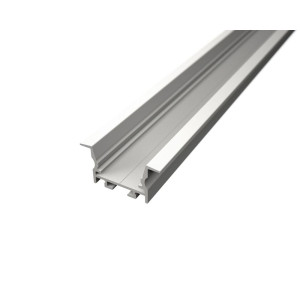 Süllyesztett R16 LED szalag profil ezüst eloxált víztiszta fedővel ANTI GLARE DESIGN
