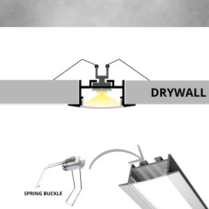 Süllyesztett R21 LED szalag profil gipszkartonhoz 35x17,7mm ezüst eloxált