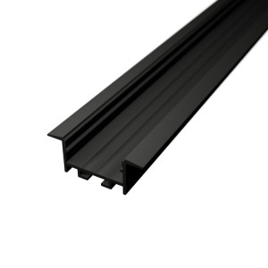 Süllyesztett R20 LED szalag profil gipszkartonhoz 35x14mm fekete eloxált