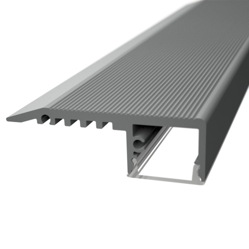 Lépcső világításhoz Alumínium LED szalag profil ezüst eloxált fedő nélkül