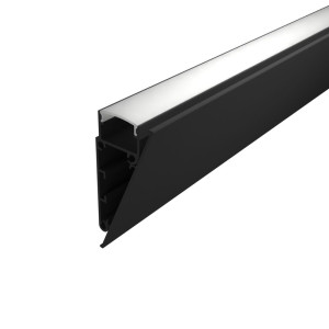 Oldalfali díszléc LED szalag profil fekete eloxált fekete fedővel