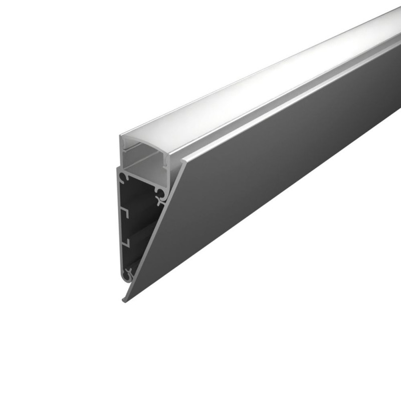 Oldalfali díszléc LED szalag profil ezüst eloxált víztiszta fedővel