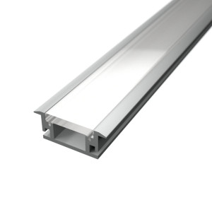 Burkolati F4 LED szalag profil ezüst eloxált opál lépésálló fedővel (21.4x9.6mm)