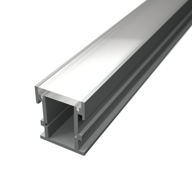 Burkolati F5 LED szalag profil ezüst eloxált opál lépésálló fedővel (21.8x25.8mm)