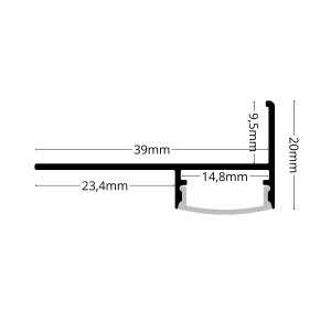 Lépcső világító LED szalag profil padlólaphoz eloxált ezüst