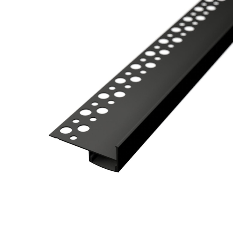 Lépcső világító LED szalag profil padlólaphoz eloxált fekete