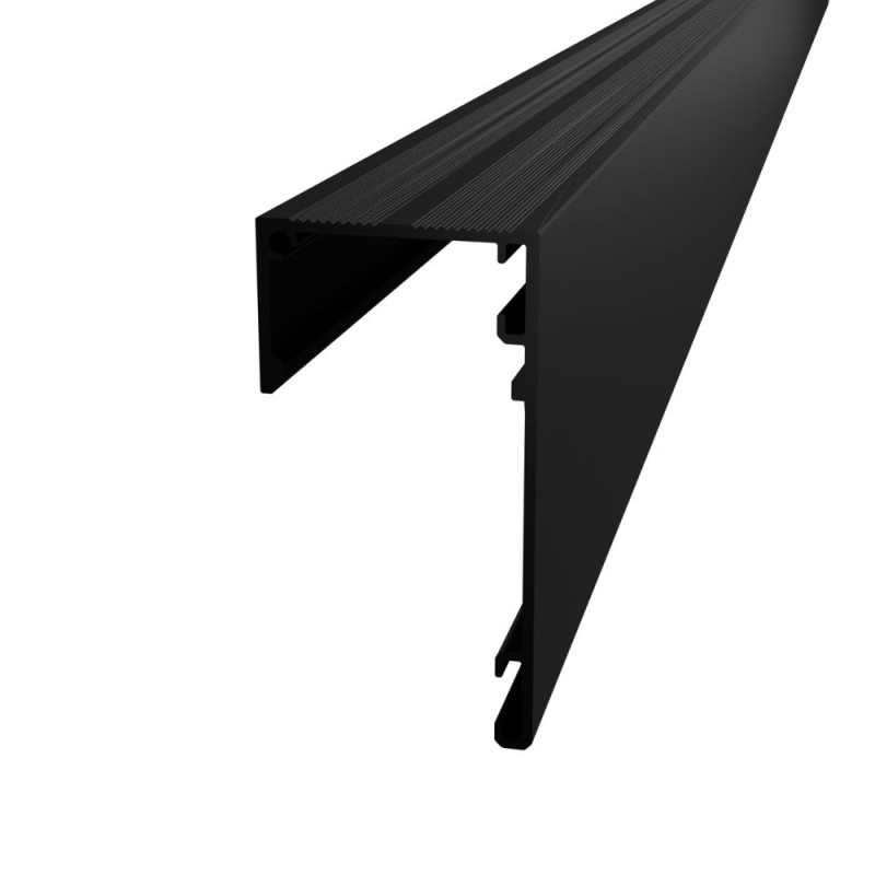 LED Szalag profil karnis elé - Fekete eloxált alumínium