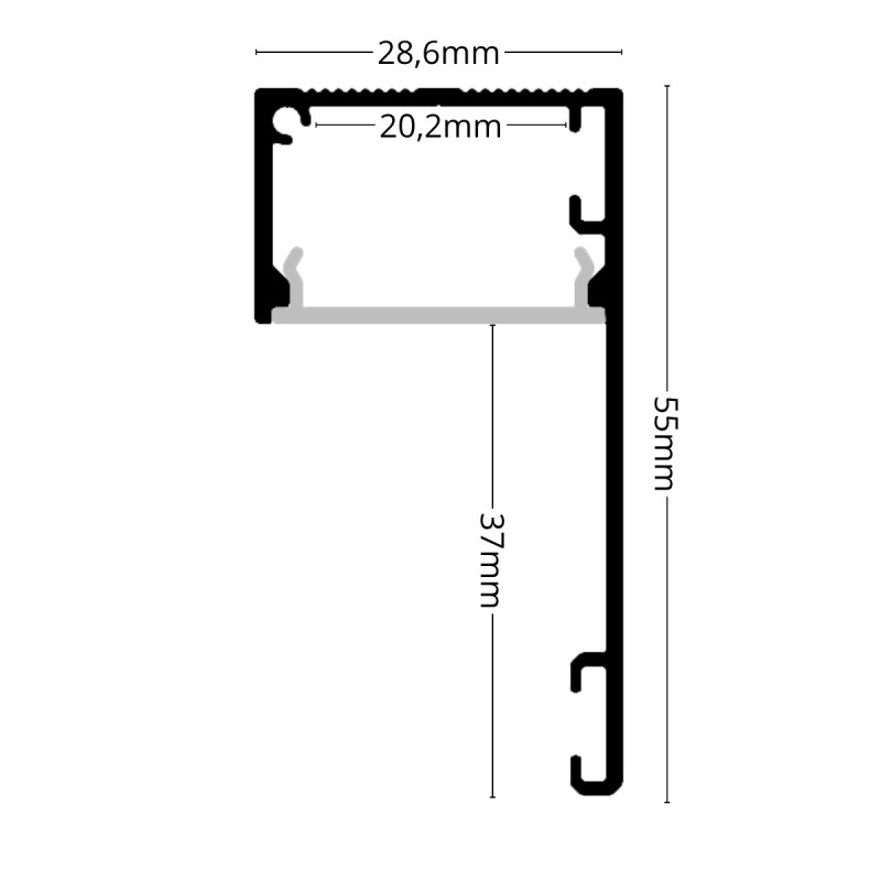 Karnis takaró LED profil bronz eloxált alumínium búra nélkül DL408BR - HUGOLED