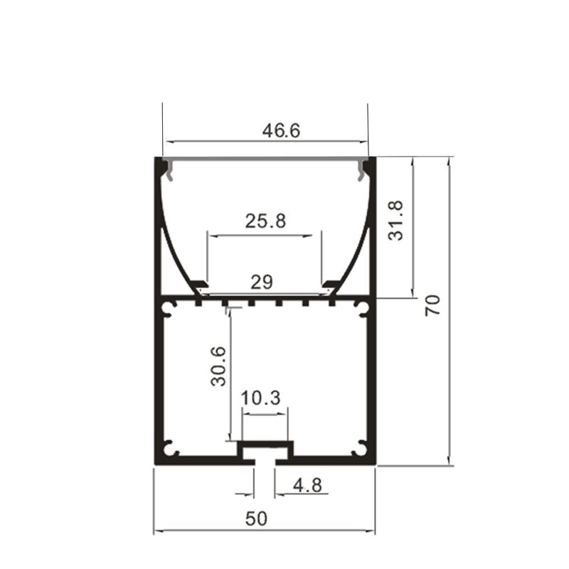 LEDPROFILES Függesztett alumínium LED lámpa profil LP411 opál fedővel 