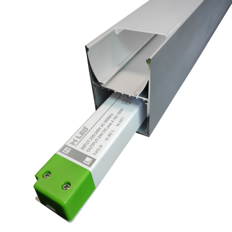 LEDPROFILES Függesztett alumínium LED lámpa profil LP411 opál fedővel 