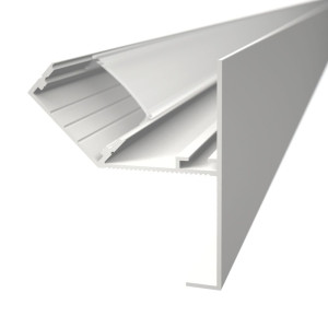 Gipszkarton CEW2 LED szalag profil rejtett világításhoz fehér eloxált víztiszta fedővel