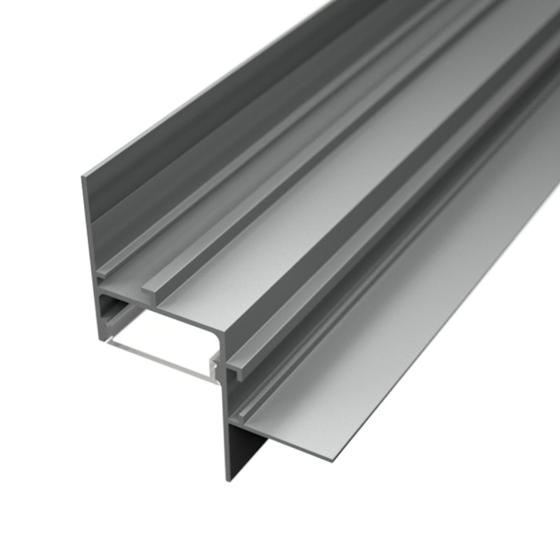 MAXI gipszkarton mennyezeti-oldalfali LED szalag profil rejtett világításhoz 24mm eloxált ezüst