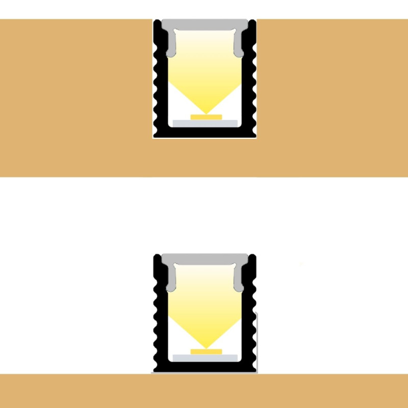 U alakú Mini LED szalag profil 7,8x9mm eloxált fekete