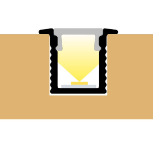 Süllyesztett Mini LED szalag profil 10,7x9mm eloxált fehér