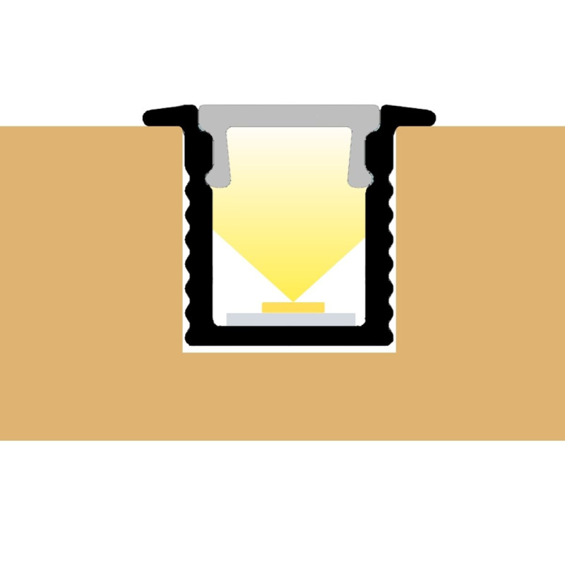 Süllyesztett Mini LED szalag profil 10,7x9mm eloxált ezüst