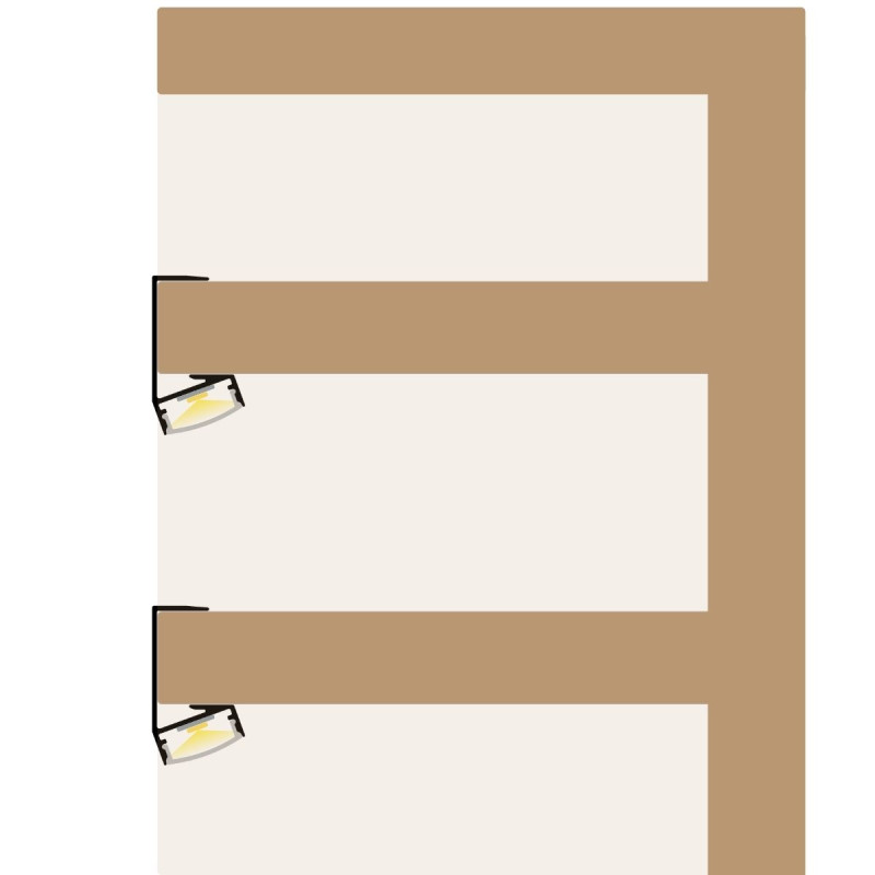 Alumínium LED szalag profil 18,2mm bútorlap polcvilágításhoz eloxált ezüst