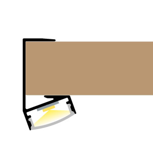 Alumínium LED szalag profil 18,2mm bútorlap polcvilágításhoz eloxált ezüst