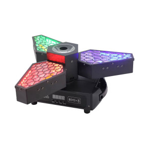 3x60W+36x3W RGB 250W színpadi effekt lámpa hangvezérléssel, DMX512