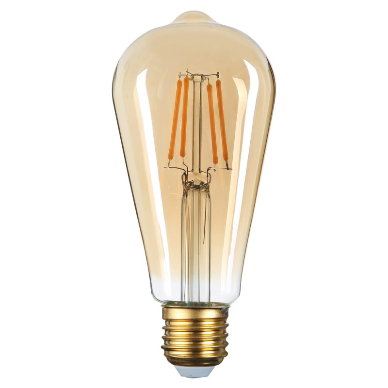 LED CANDLE ST64 6W 540LM 2500K E27 220-240V GOLDEN GLASS