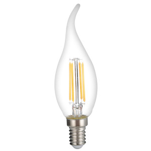 LED CANDLE C35 4W 400LM E14 175-265V 2700K - TIP FILAMENT CLEAR GLASS DIMMABLE