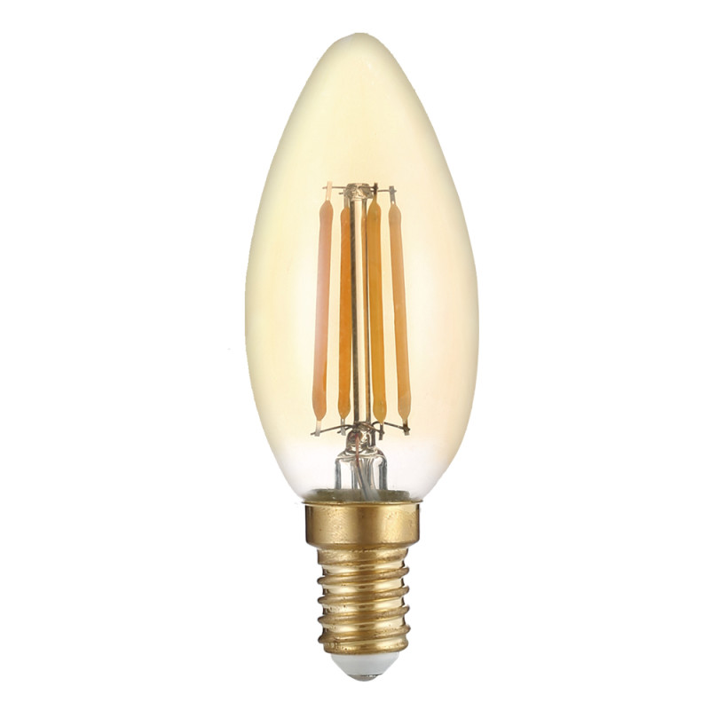 LED CANDLE C35 E14 4W 400LM 2500K AC220-240V GOLDEN GLASS