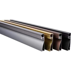 Alumínium padlószegély LED szalag profil F2 eloxált Bronz színű opál fedővel 80x18mm