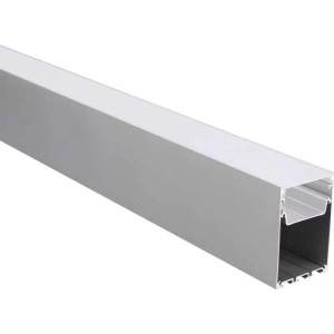 Lámpa LED szalag profil Fehér színű fehér opál fedővel 50x75mm