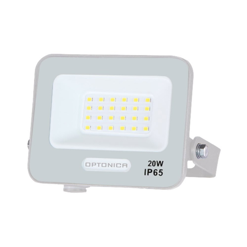 LED SMD FLOODLIGHT WHITE 20W 90lm/W AC180-265V 120° IP65 4000K - 15cm CABLE
