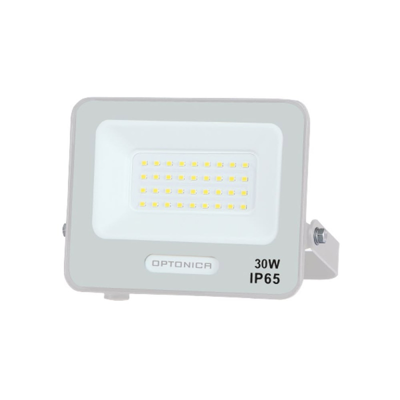 LED SMD FLOODLIGHT WHITE 30W 90lm/W AC180-265V 120° IP65 6000K - 15cm CABLE