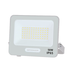 LED SMD FLOODLIGHT WHITE 50W 90lm/W AC180-265V 120° IP65 6000K - 15cm CABLE
