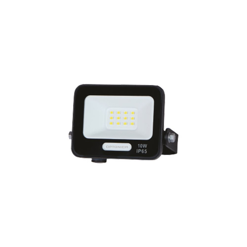 LED SMD FLOODLIGHT BLACK 10W 90lm/W AC180-265V 120° IP65 6000K - 15cm CABLE