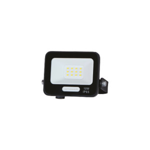 LED SMD FLOODLIGHT BLACK 10W 90lm/W AC180-265V 120° IP65 3000K - 15cm CABLE